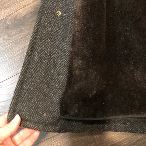 Vintage Zero King Pure Virgin Wool Tweed Coat Faux Fur Lining Women’s Large - Picture 9 of 10